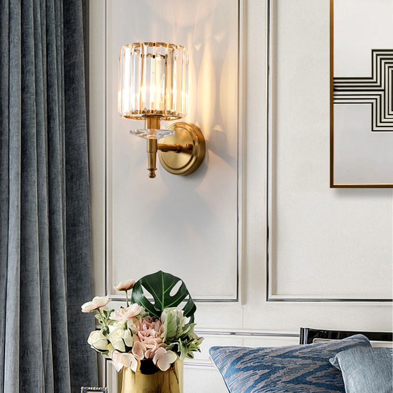 Gold Traditional Style Crystal Wall Mounted Lighting Postmodern Wall Lamp for Living Room Bedroom