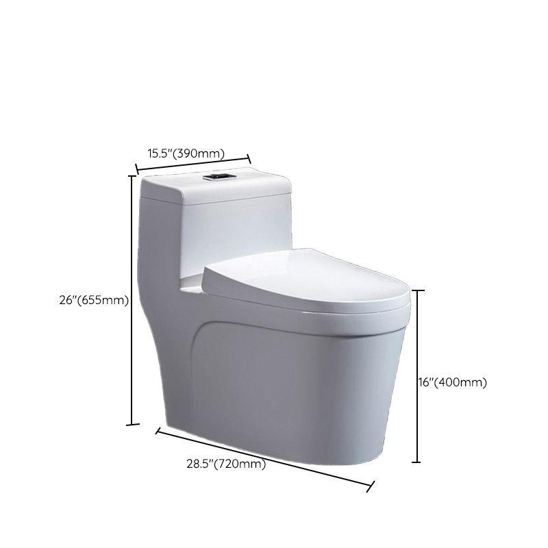 Contemporary Siphon Jet Flush Toilet White Urine Toilet with Seat for Bathroom