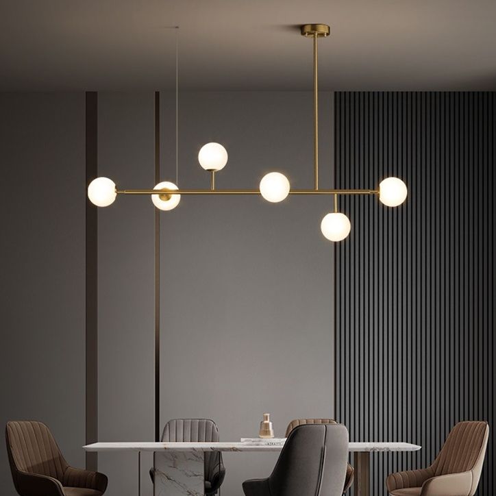 Minimalist Island Lighting Fixture Glass Hanging Light for Dining Room