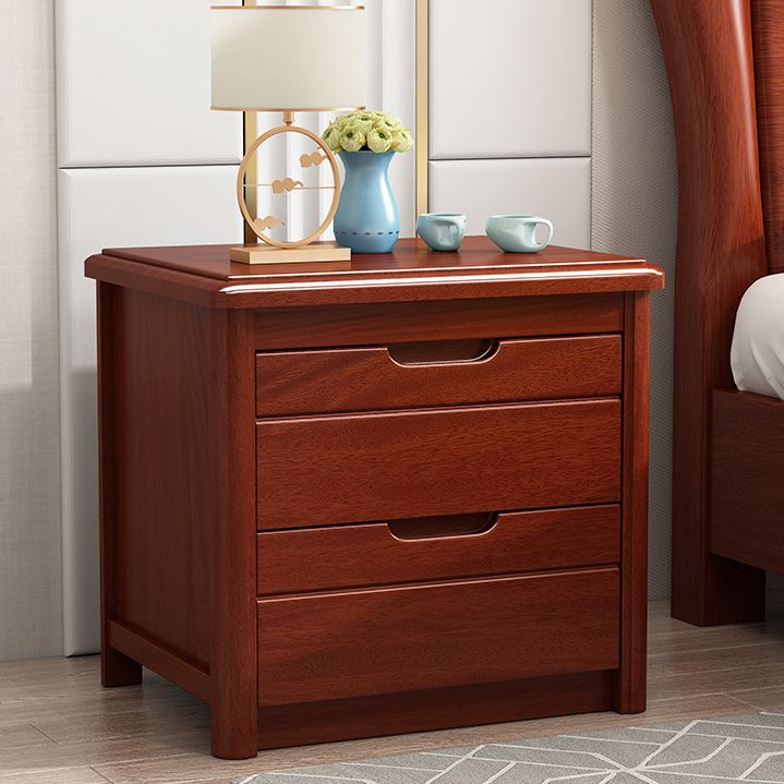 Contemporary Accent Table Nightstand Wood Storage Night Table with 2 Drawers