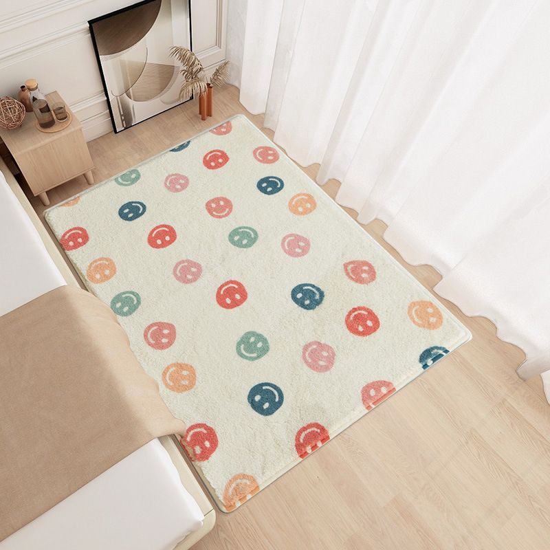 Beige Modern Rug Polyester Clouds Rug Washable Rug for Home Decor