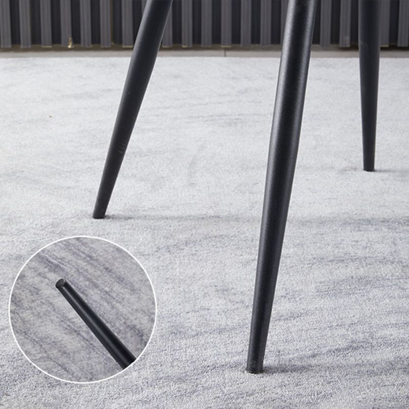 Chaises de salle à manger en cuir contemporaines, chaise sans accoudoirs à oreilles avec pieds en métal pour restaurant
