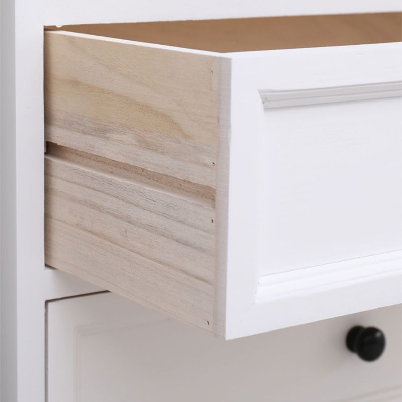 13.77" Wide White Accent Chest with Drawers Rectangle  Wood Chest Contemporary
