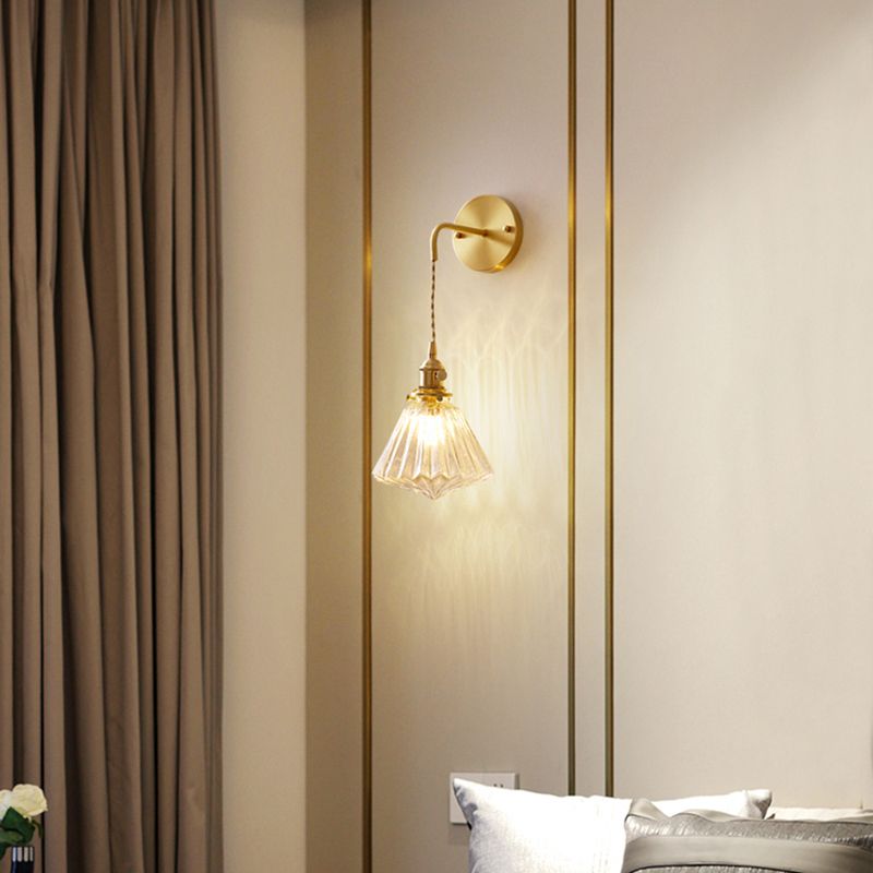 Glass Wall Sconce Lighting Simple Style Wall Mount Light Fixture