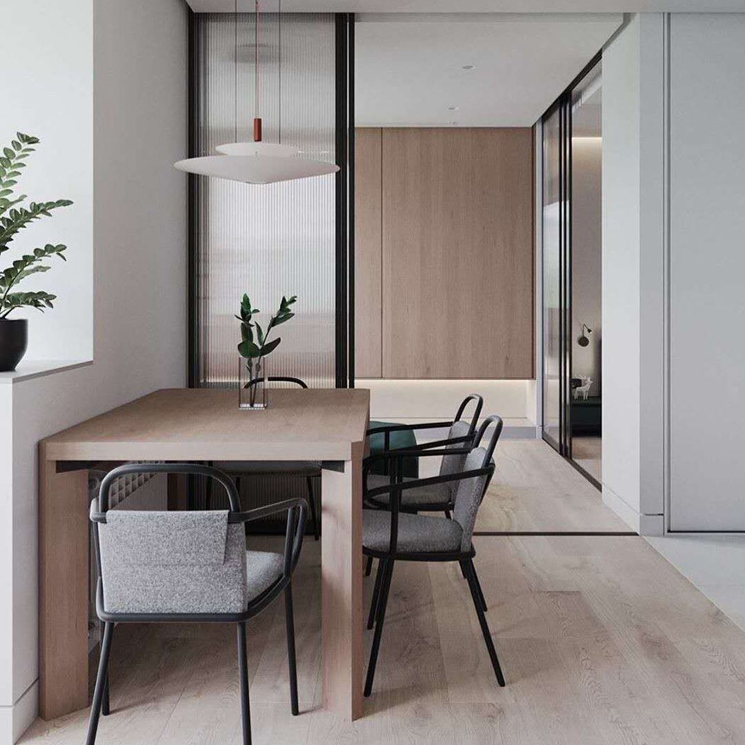 Mesa rectangular contemporánea de madera maciza, mesa de comedor con tapa de madera y 4 patas