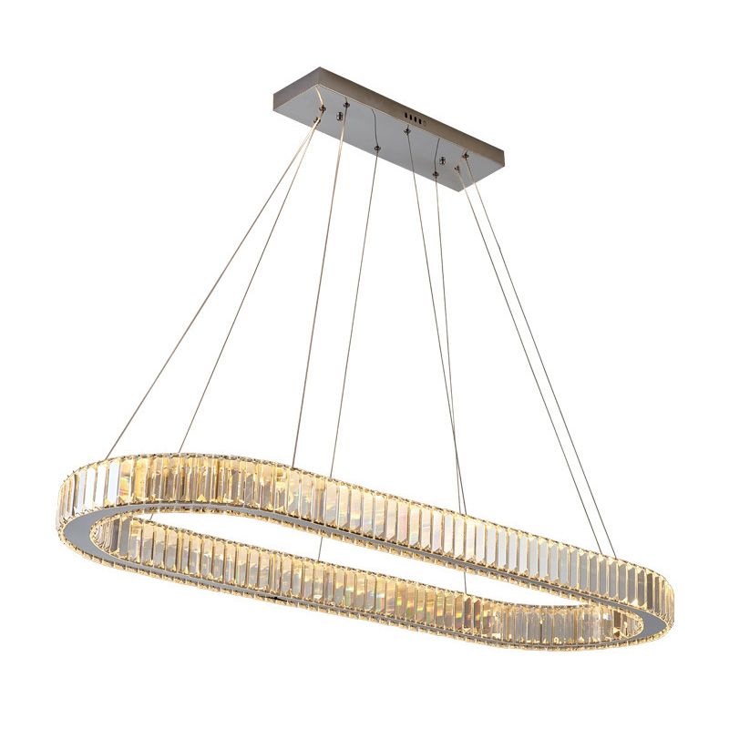 Single Contemporary Silver Kitchen Island Lighting LED Ceiling Light