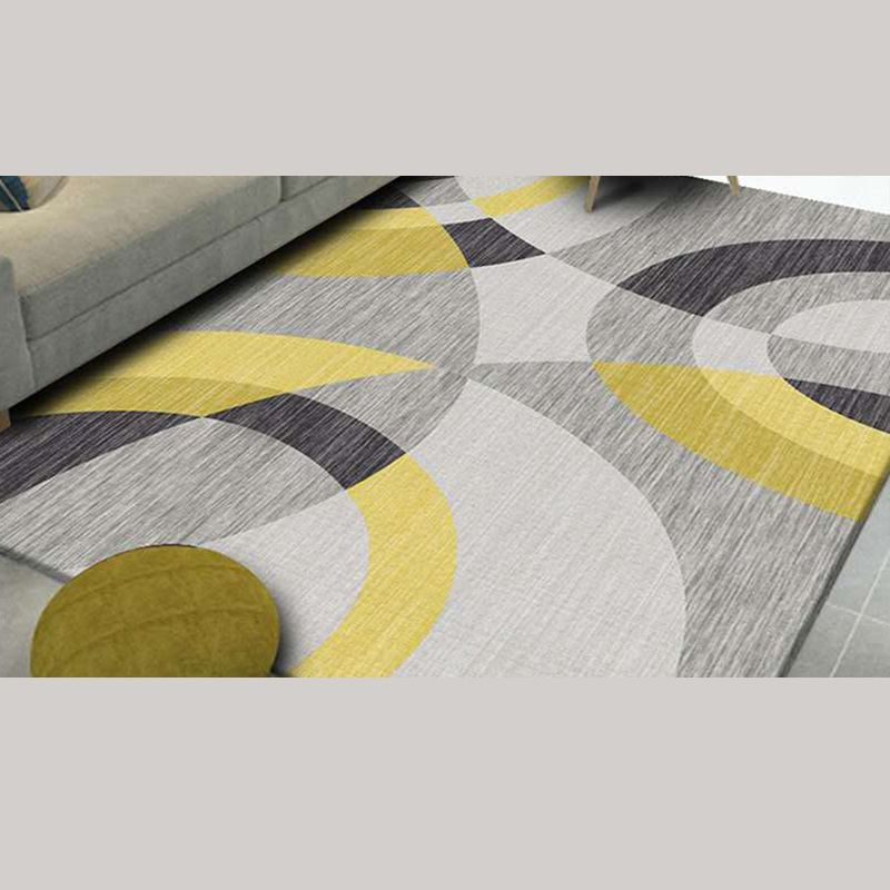 Multi-Color Creative Contemporary Rug Funky Geometrical Design Area Carpet Polyester Anti-Slip Backing Rug for Living Room