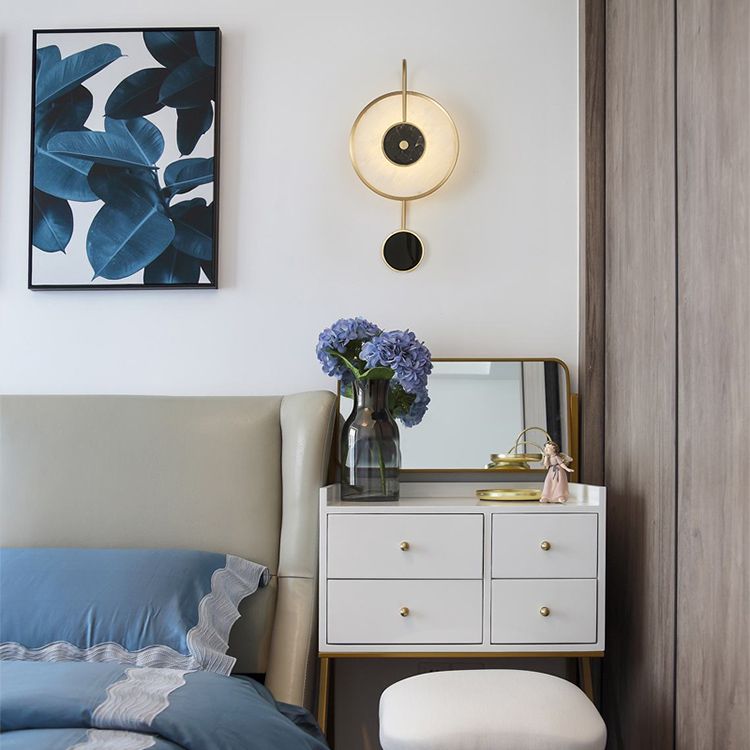 Single Modern Golden Wall Mounted Sconce Unique Wall Light for Bedroom