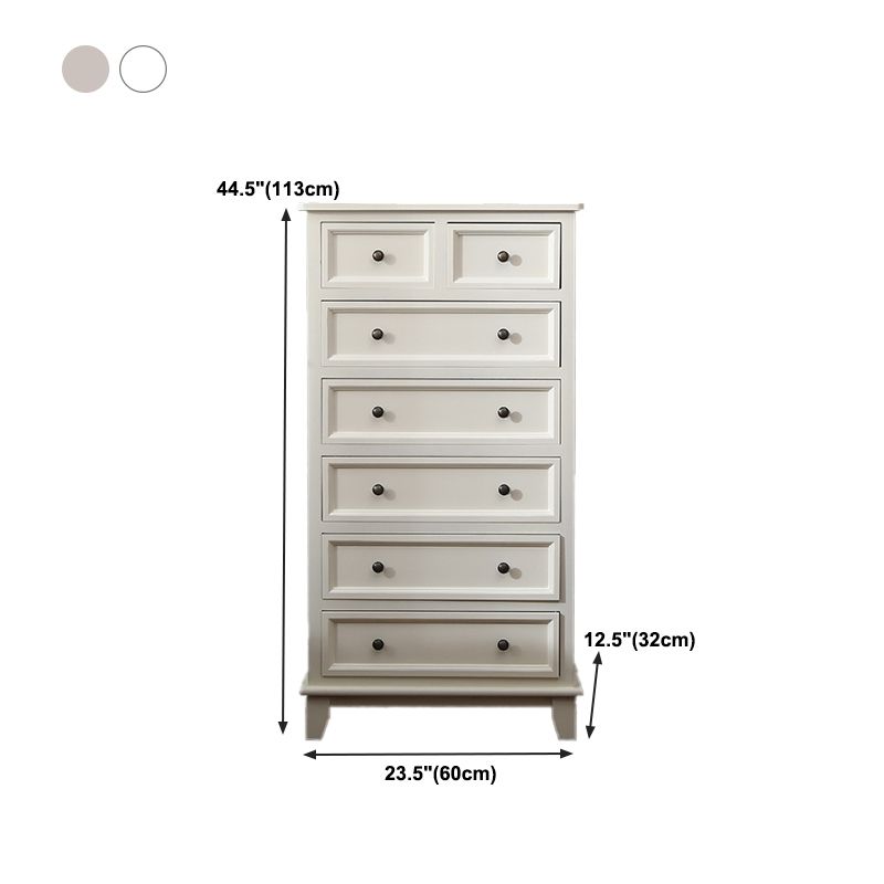 Modern Style Storage Chest Vertical Wood White Storage Chest Dresser with Drawers