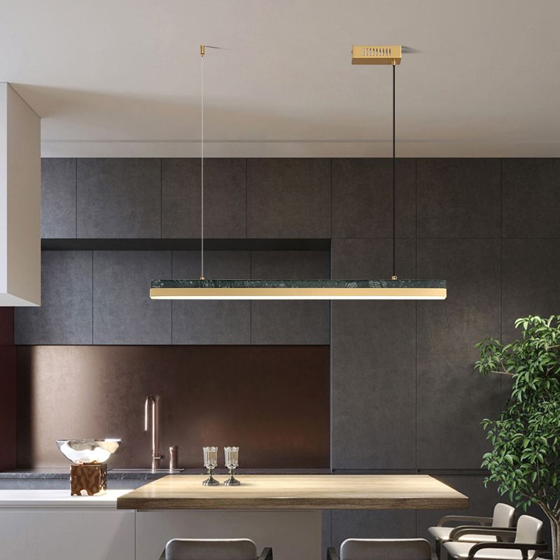 Modern Style Linear Island Light Fixture Metal 1- Light Island Lighting Fixture