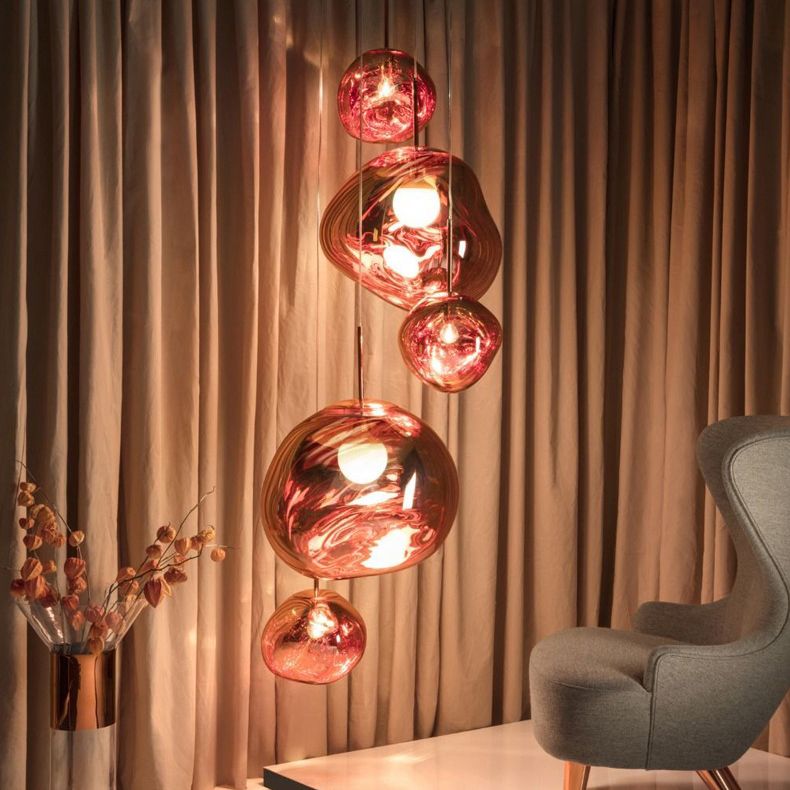 Irregular Electroplated Lava Glass Pendant Light 1 Lights Minimalist Post-modern Lighting Fixture for Restaurant Bar