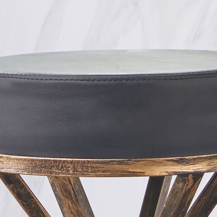 Industrial Style Counter Stool with Round Seat Metal Bar Stool