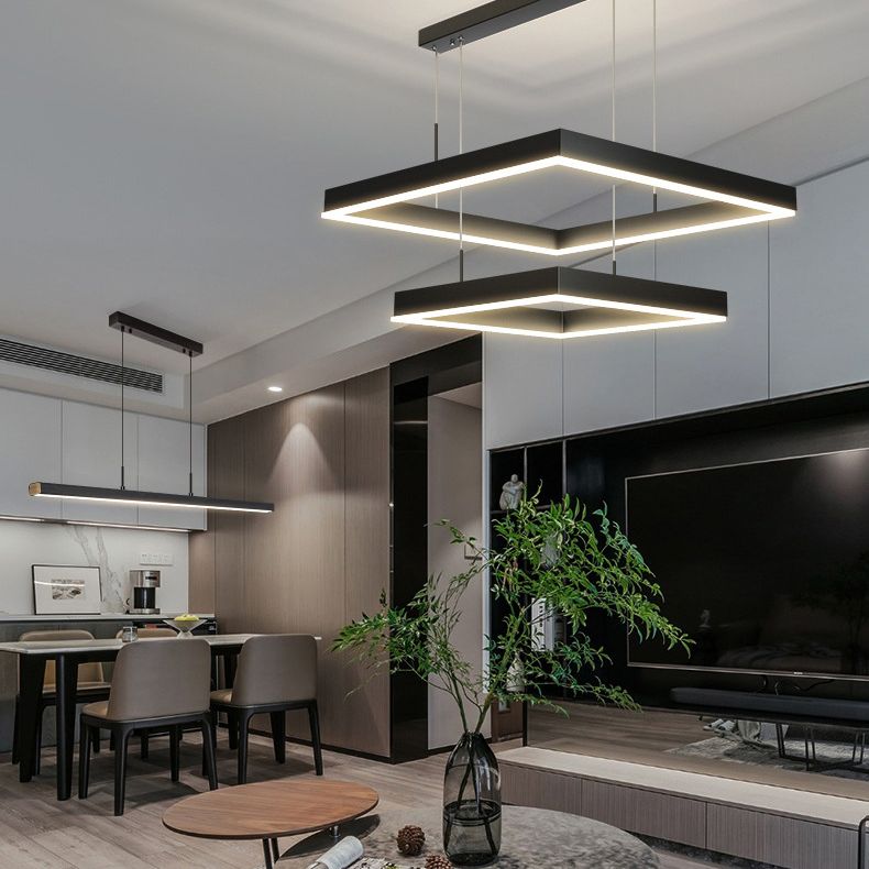 Simplicité postmoderne Sanared Chandelier Pendant Light Light Acrylique Suspension Pendante Pendre pour le salon