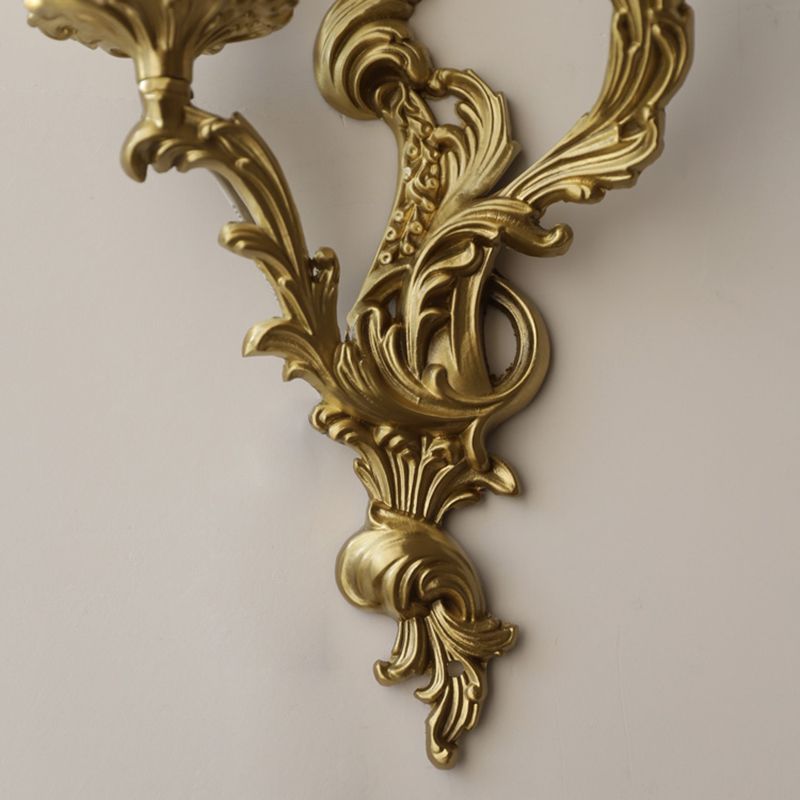 Contemporary Metal Wall Light Brassy Shade Wall Lamp for Bedroom