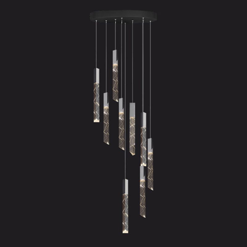 Lineare hängende Leuchten moderner einfacher, facettierter Kristalldecke Anhänger für das Restaurant