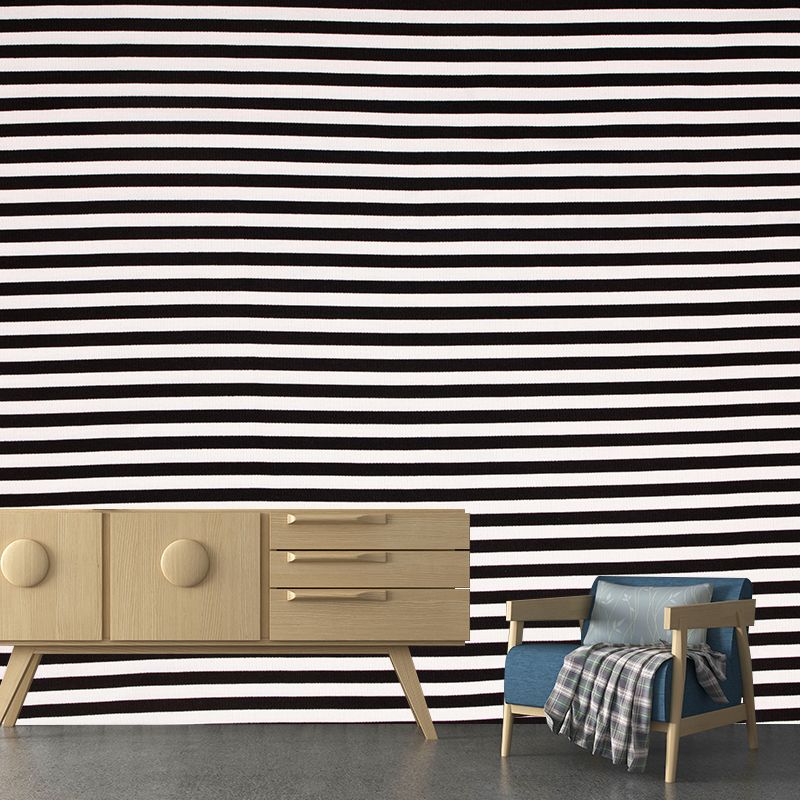 Customized Large Modern Mural Wallpaper Mildew Resistant Stripe Wall Decor