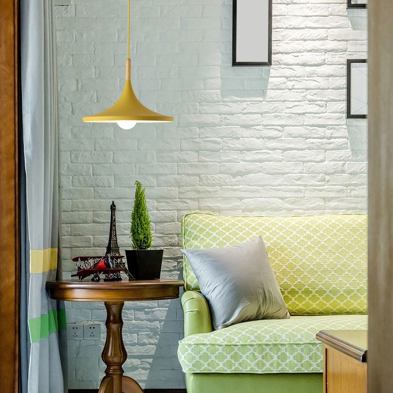 Luce a sospensione a colori macaron in stile nordico 1 luce in metallo appeso per cucina