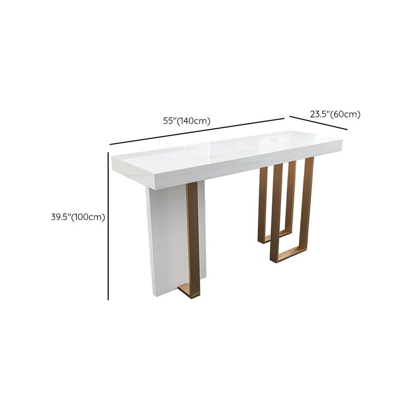 Faux Marble Top Counter Table Modern White Counter Table for Patio Use