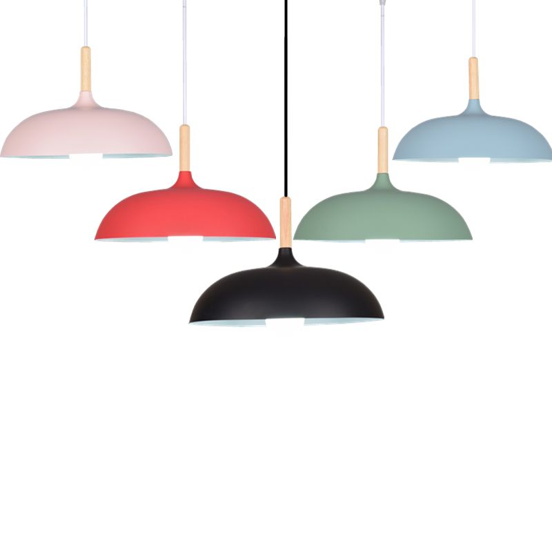 Pot Cover Forme Hanging Lighting Modern Style Metal 1-Light Pendant le restaurant