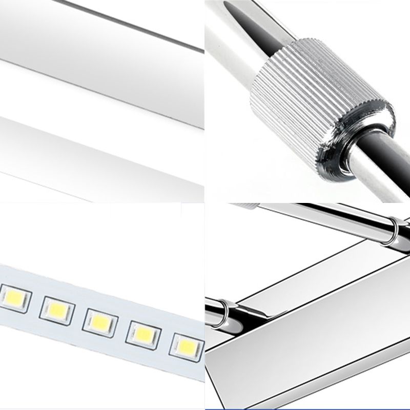 Zilveren lineaire LED uitzetbare wandlamp in moderne stijl roestvrijstalen wandlicht met acrylschaduw