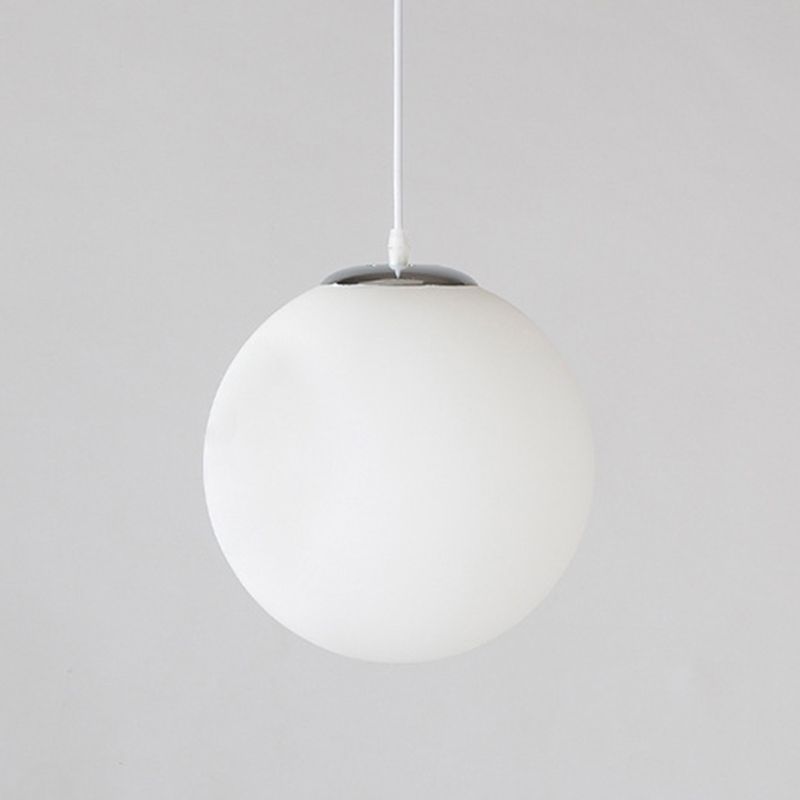 Ball Hanging Lights Industrial Style Glass 1 Light Pendant Light Kit in White