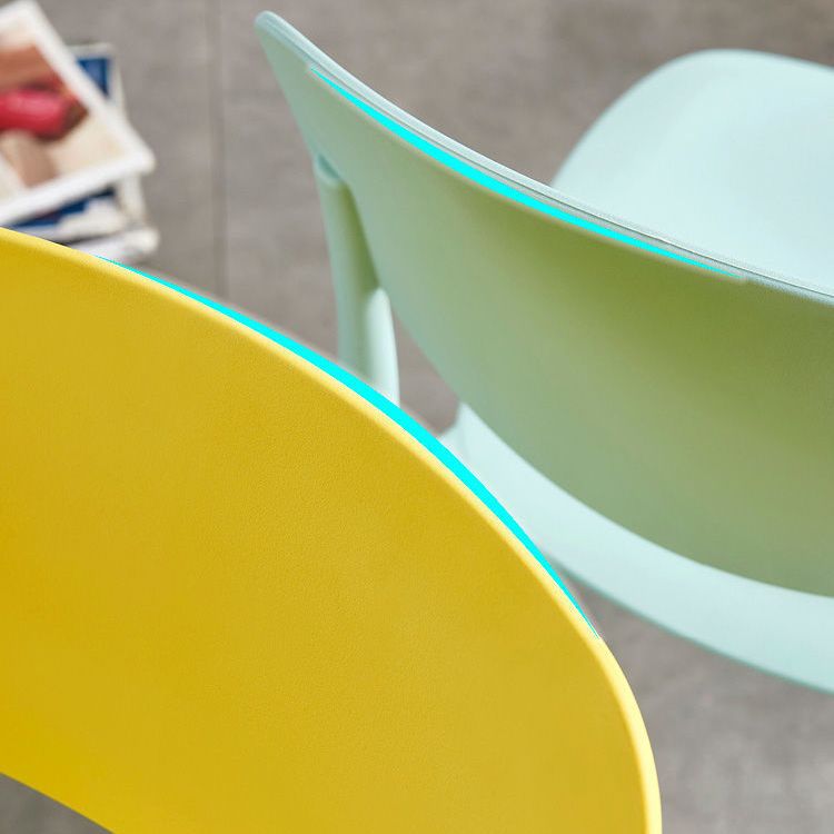 Contemporary Indoor Plastic Open Back Stacking Dining Side Chair