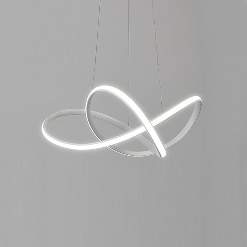 Linear Shape Chandelier Lamp Modern 1 Light LED Hanging Light for Bedroom