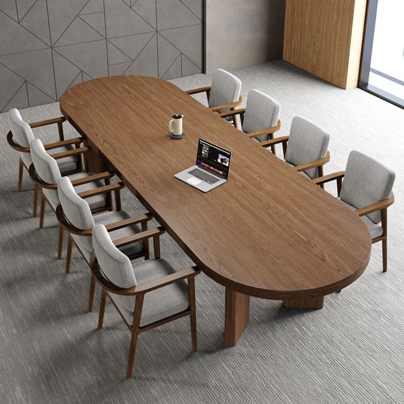 Modern Solid Wood Table for Restaurant Oval Table with 4 Legs