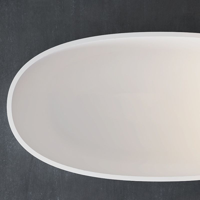 Stone Soaking Bathtub Antique Finish Back to Wall Oval Bath Tub