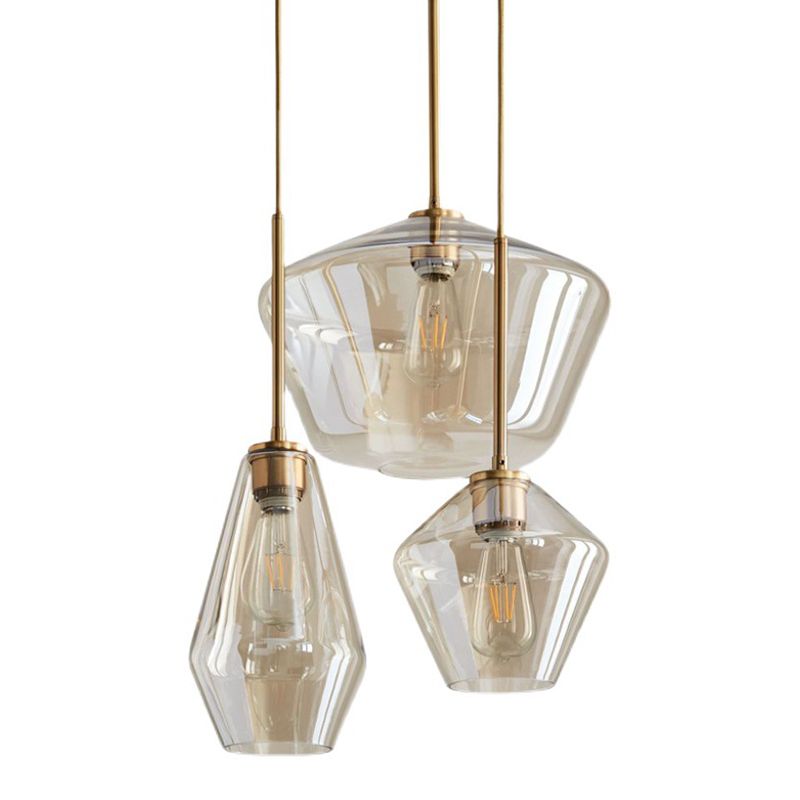 1 pendentif suspendu léger de style industriel en verre