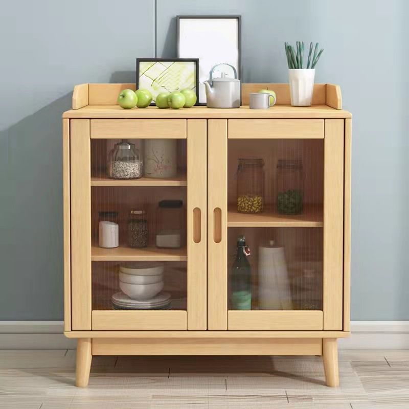 Contemporary Sideboard Solid Wood Dining Buffet with Drawers and Cabinets