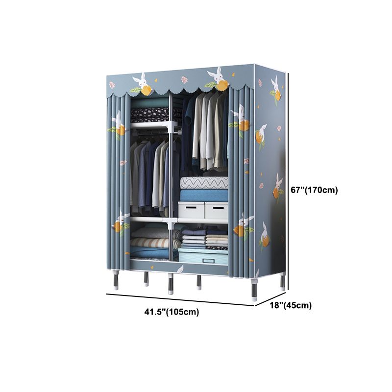 Contemporary Style Wardrobe Metal 1-Door Wardrobe Closet for Home