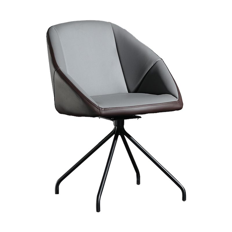 Silla de comedor de estilo moderno, silla Parsons lateral de metal con brazo para cocina