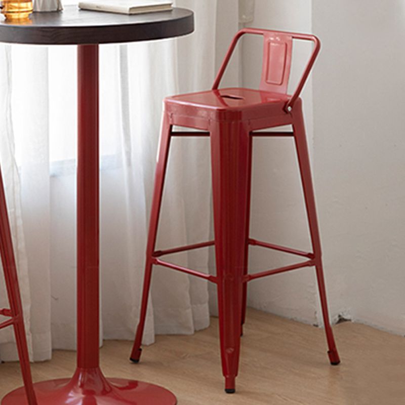Industrial Low Back Counter Stool Metal Counter Height Stools for Kitchen