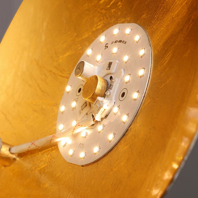 Metal LED Rotatable Wall Sconce in Modern Creative Style Gold Foil Circular Wall Lamp for Bedroom