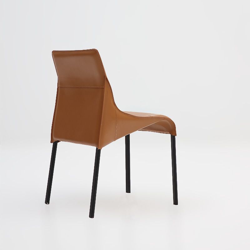 Contemporary Side Chair Leather Armless Dining Chair for Dining Room