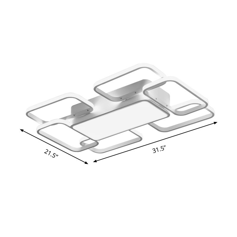 Square and Block Acrylic Ceiling Light Modern LED 18 "/21.5" /25.5 " Wide Flush Light in Warm / White / Natural Light