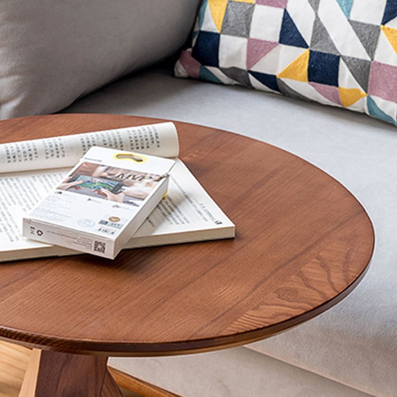 Scandinavian Round Solid Wood Top Side Table 23.6" Tall 3 Legs/4 Legs End Table