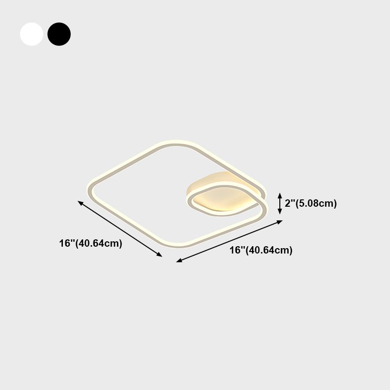 Contemporary Linear Flush Light Fixture Metal 1 Light Flush Mount Ceiling Light