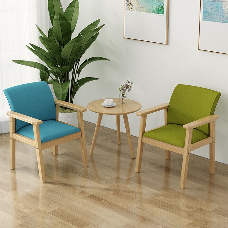 Modern Kitchen Khaki Dining Arm Chair Solid Wood Solid Back Dining Arm Chair