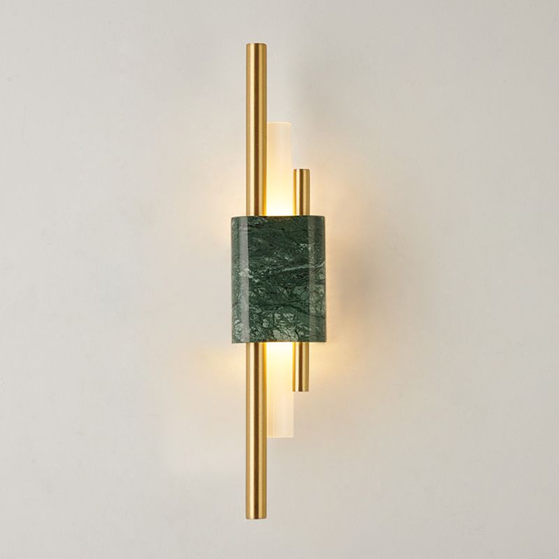 Single White/Green Contemporary LED Shaded Statement Bathroom Vanity Light