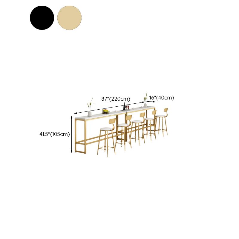 White Solid Wood Bar Table Trestle Base Dining Table for Kitchen Living Room