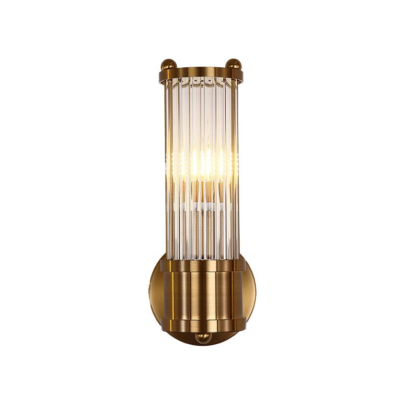 Crystal Geometric Shape Wall Light Modern Style Multi Lights Wall Light Sconce in Brass