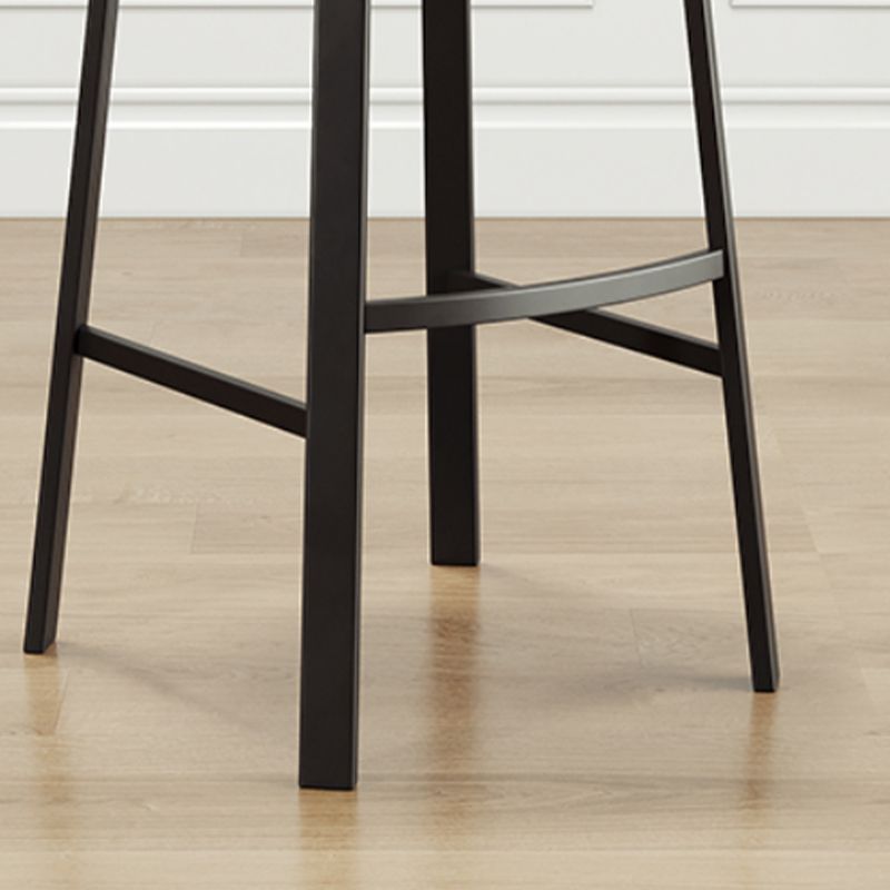 Modern Stackable Armless Counter Stool Iron Bar Stool with Cushion and Pedal for Cafe