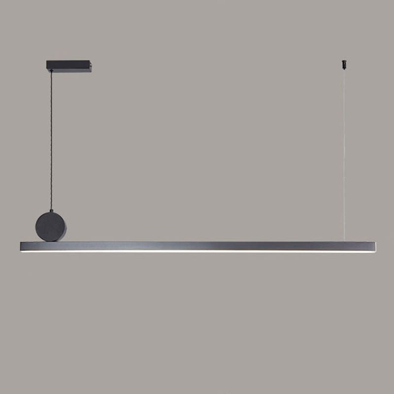 Lineare Inselleuchte moderne Metall -Einzelhellinsel Deckenleuchte in Schwarz