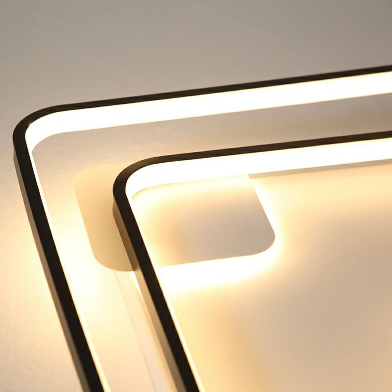 Parallele Deckenmontage Beleuchtung Moderne Acryl Black LED Flush Mount für Wohnzimmer