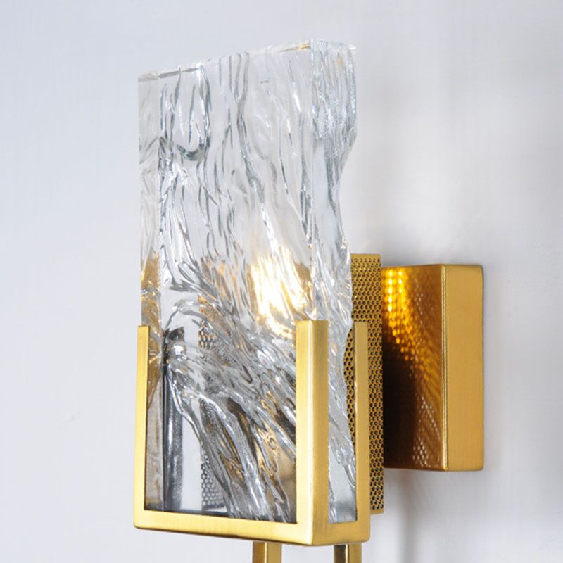 1 Lichtgold zeitgenössische Wandbeleuchtung Kristallquadrat-Wandbeleuchtung für Schlafzimmer