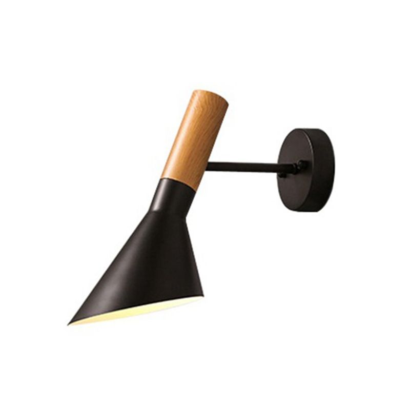 Cone Shape Wood Vanity Sconce Light Modern Style 1-Light Vanity Mirror Lights