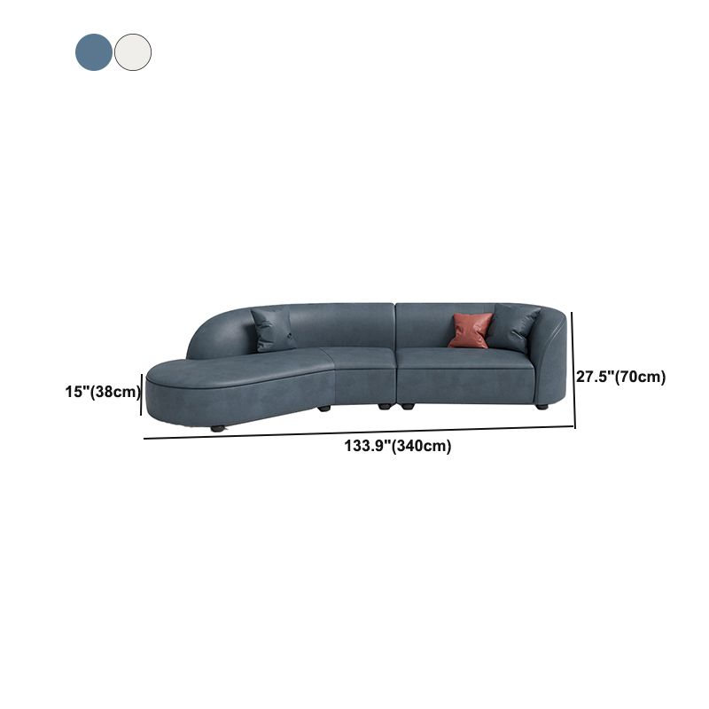 Nordic Tuxedo Arm Living Room Curved Loveseat Faux Leather/Fabric Seating