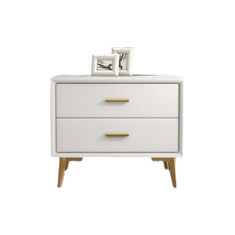 1-Drawer Nightstand 18.5" H Wooden Bed Nightstand with 4 Legs